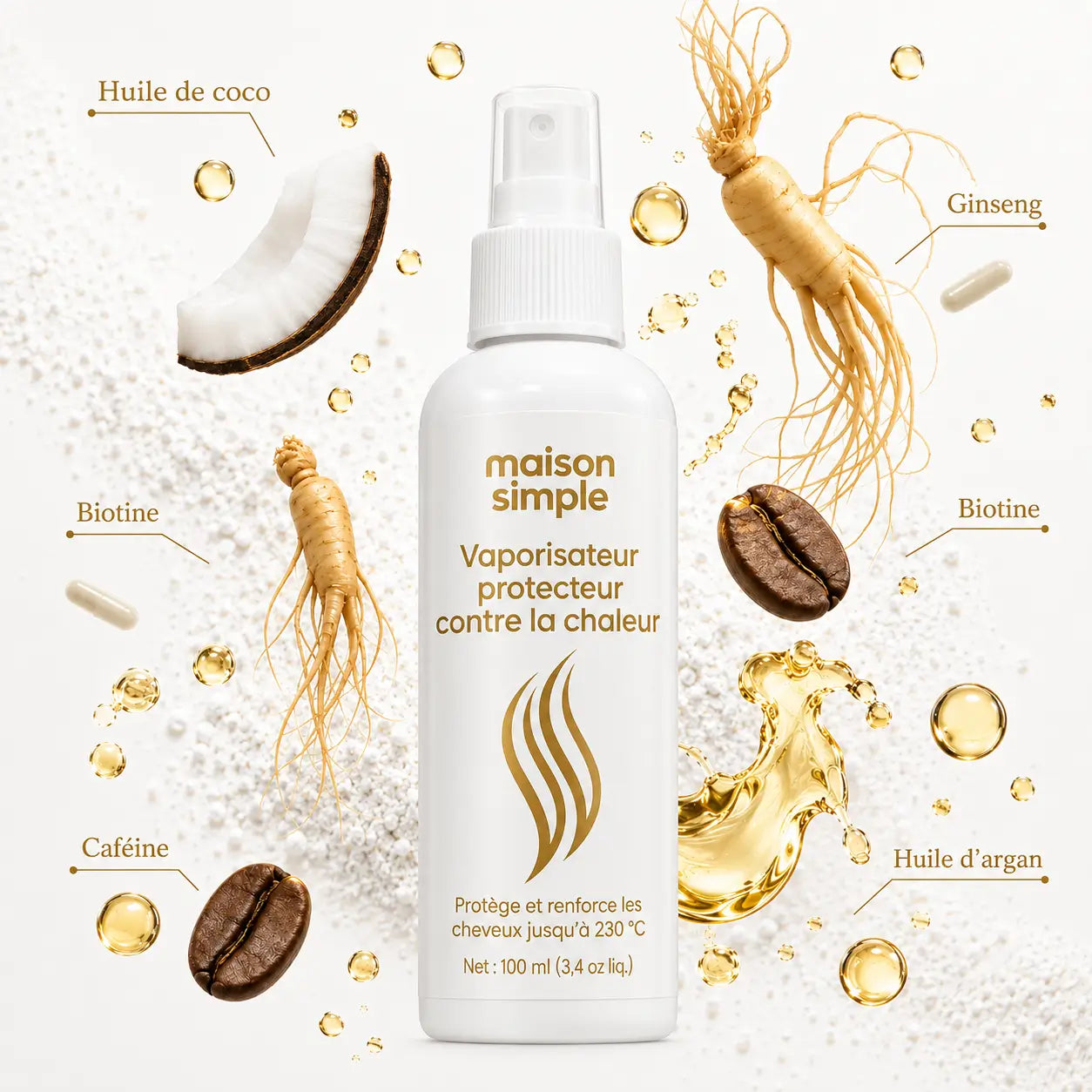 Spray protecteur de chaleur – cheveux blancs