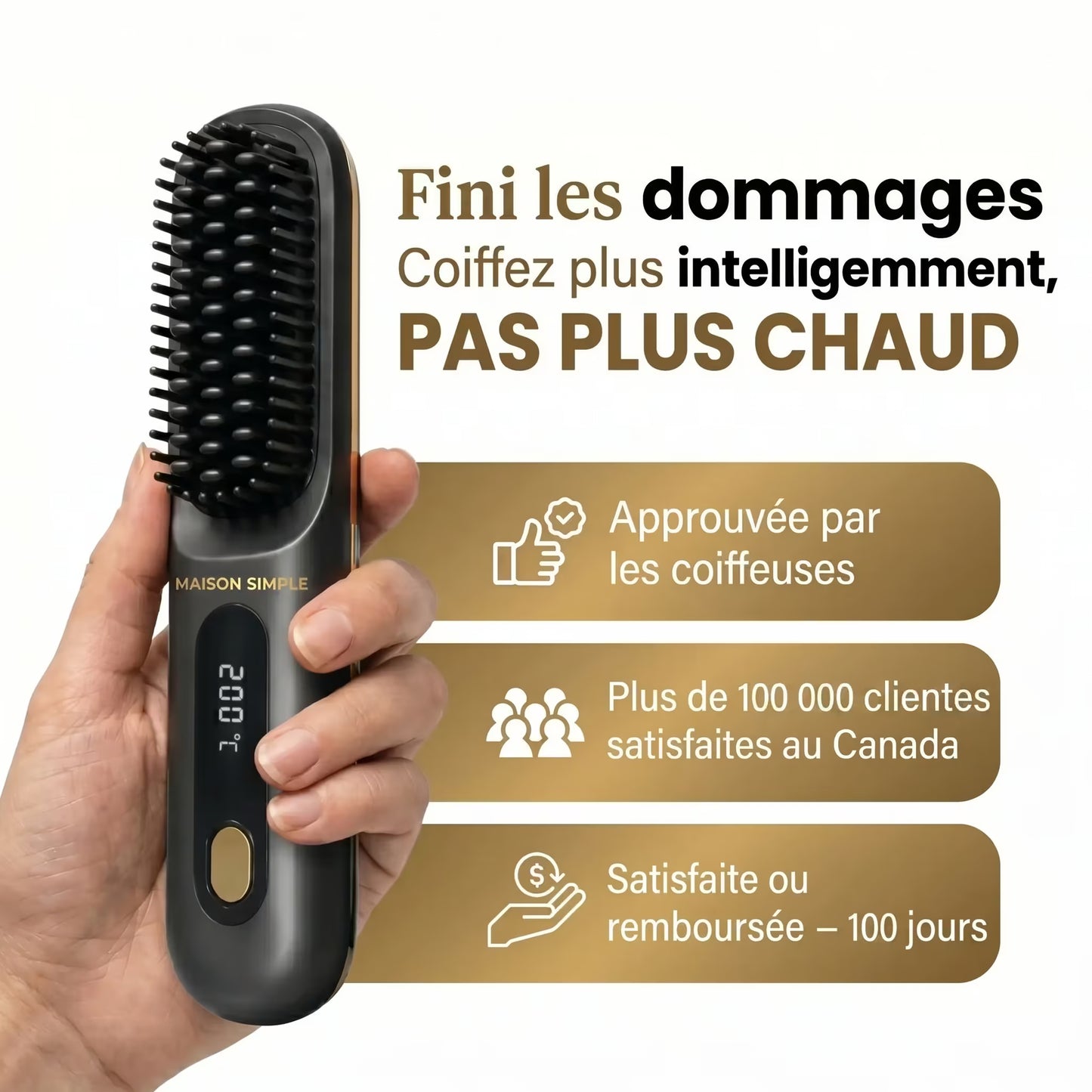 La PREMIÈRE brosse coiffante intelligente pour cheveux courts