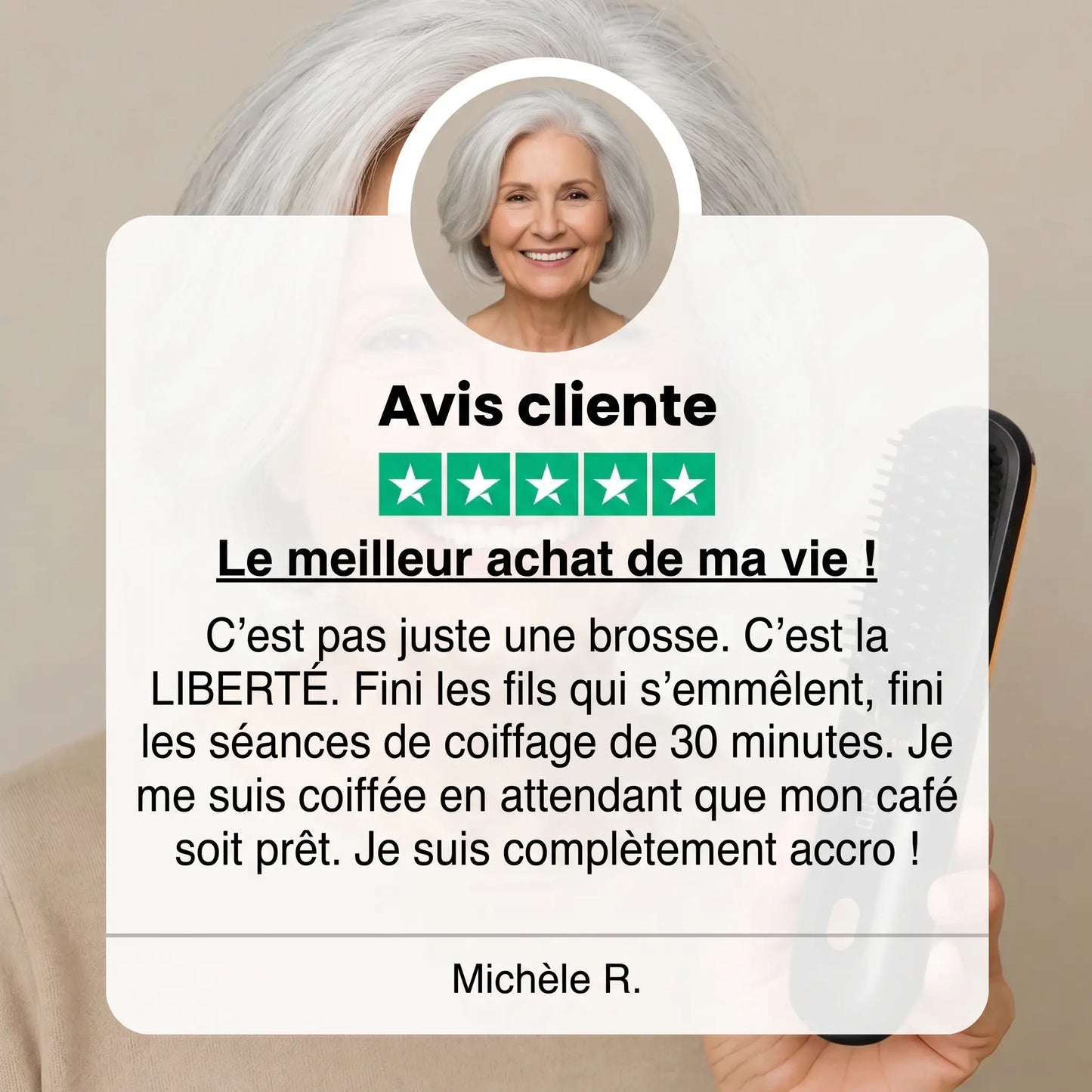 Pure Brush MAX — Brosse sans fil Maison Simple + Pochette de voyage offerte