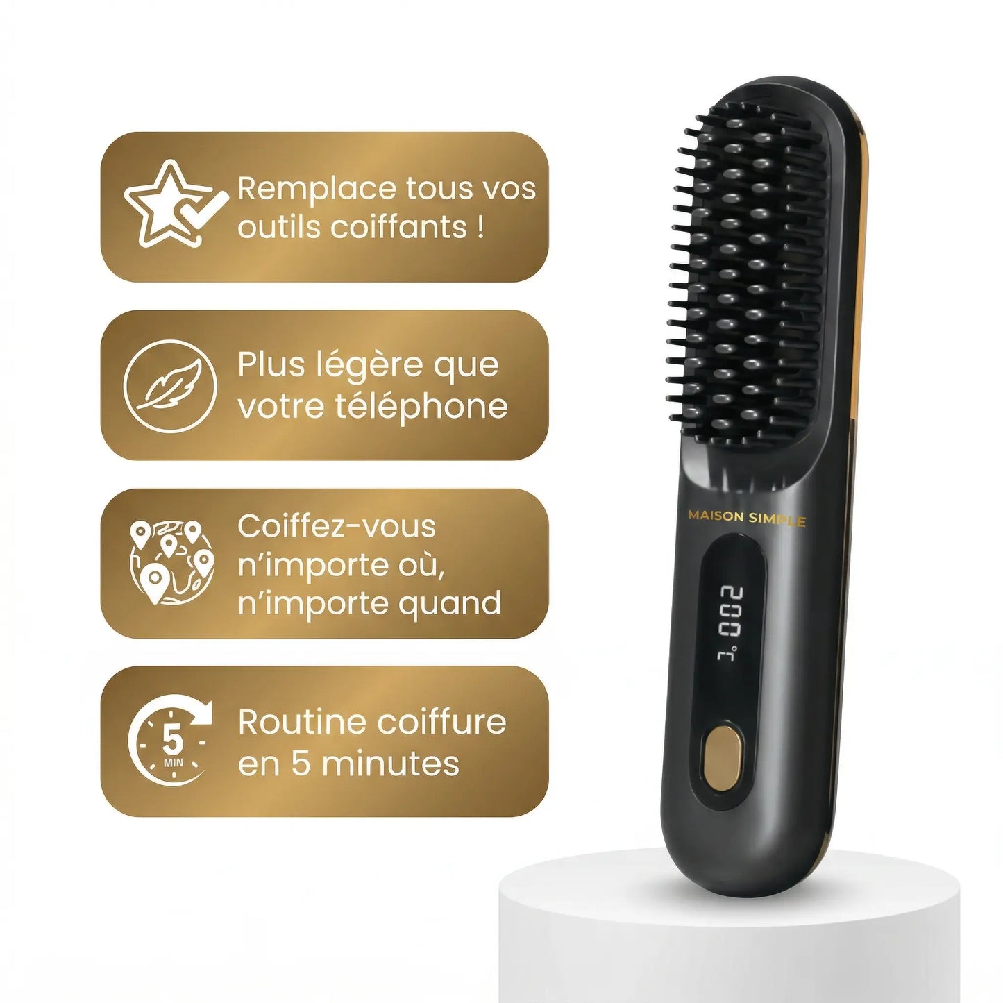La PREMIÈRE brosse coiffante intelligente pour cheveux courts