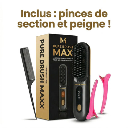 Pure Brush MAX — Brosse sans fil Maison Simple + Pochette de voyage offerte