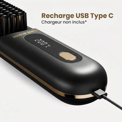 Pure Brush MAX — Brosse sans fil Maison Simple + Pochette de voyage offerte