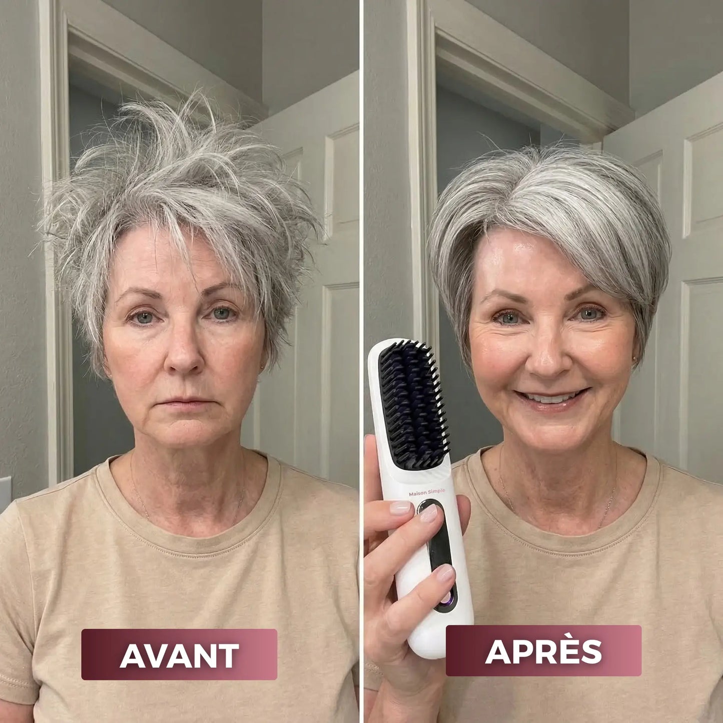 La PREMIÈRE brosse coiffante intelligente pour cheveux courts