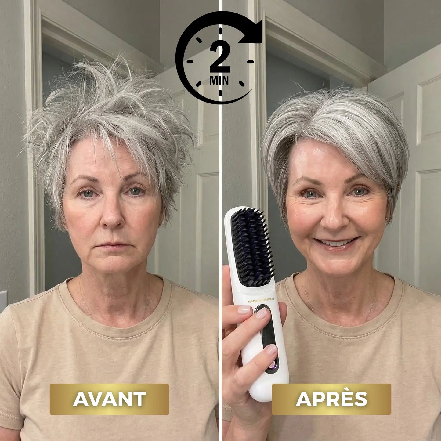 La PREMIÈRE brosse coiffante intelligente pour cheveux courts