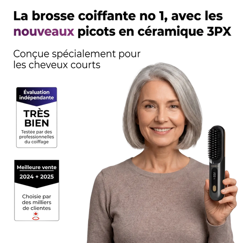 La PREMIÈRE brosse coiffante intelligente pour cheveux courts