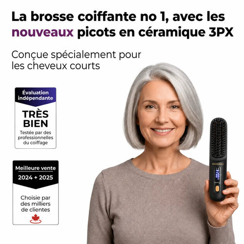 La PREMIÈRE brosse coiffante intelligente pour cheveux courts