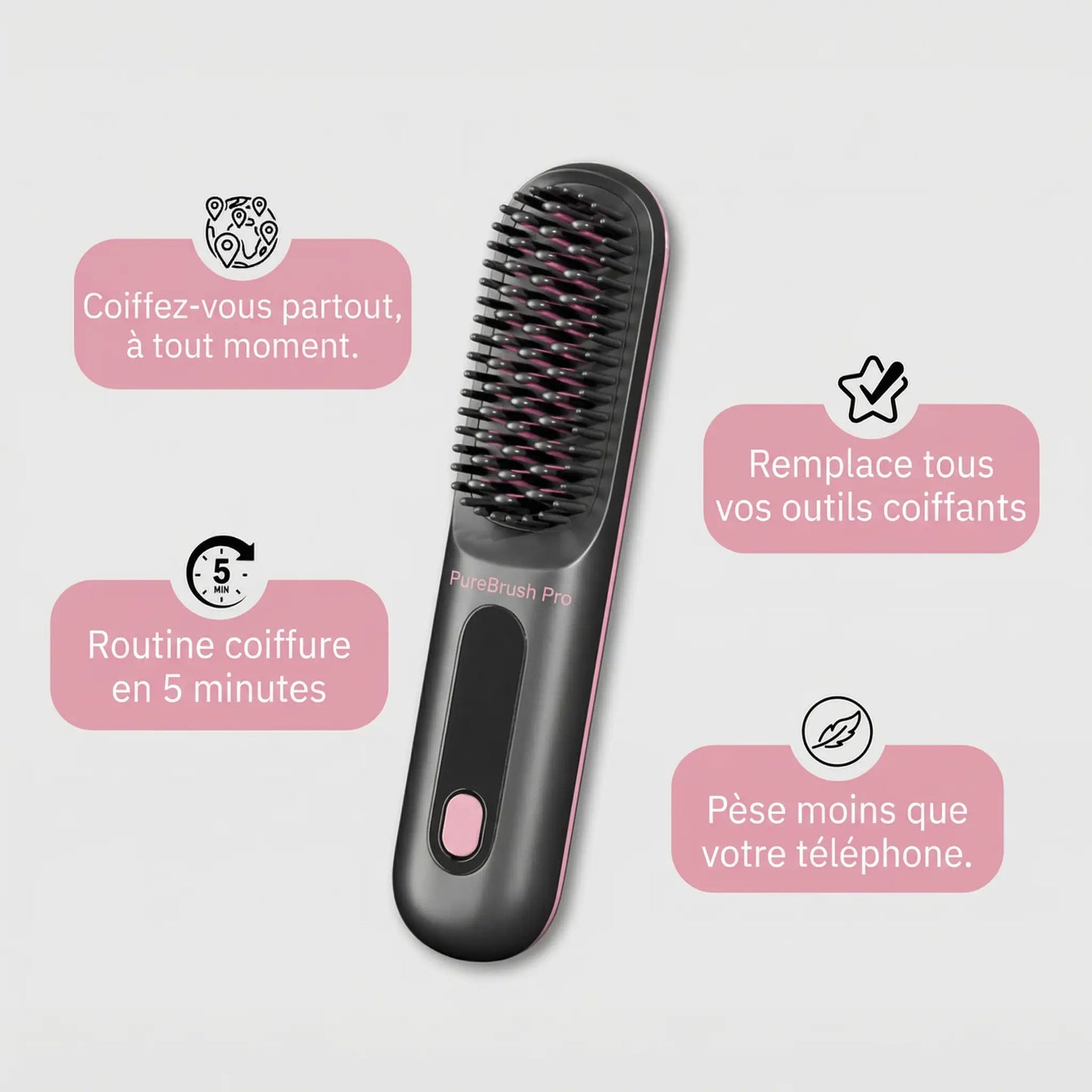 La PREMIÈRE brosse coiffante intelligente pour cheveux courts
