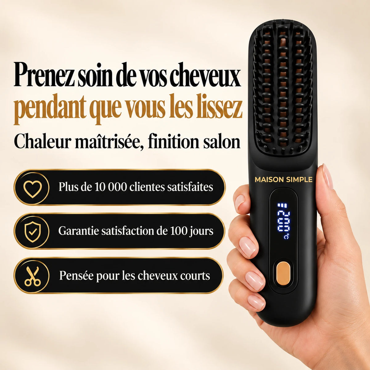 Brosse Maison Simple en main : prenez soin de vos cheveux pendant que vous les lissez