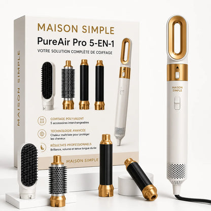 PureAir PRO 5-en-1 | Sèche, lisse, boucle et donne du volume