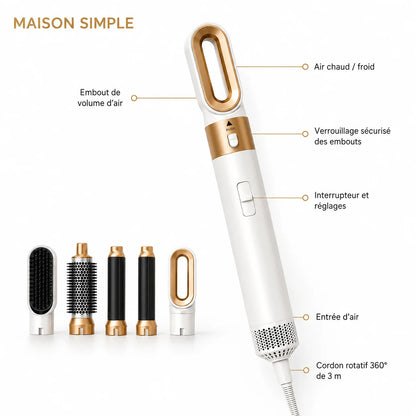 PureAir PRO 5-en-1 | Sèche, lisse, boucle et donne du volume