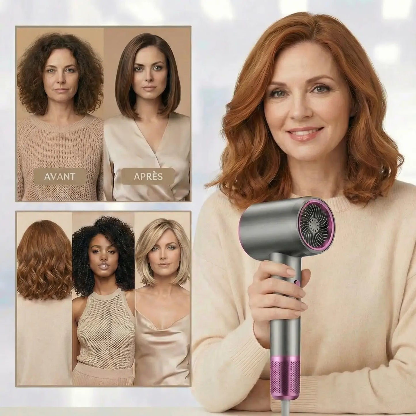 Sèche-cheveux haute vitesse ionique | Séchage rapide, Anti-frisottis & Brillance