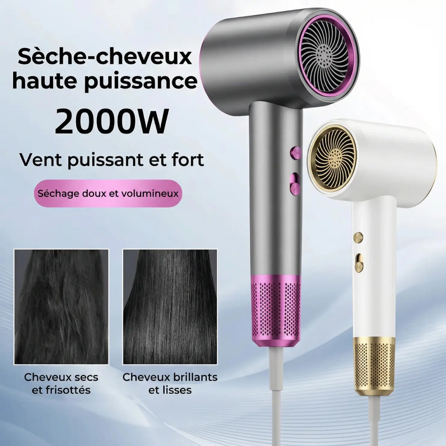 Sèche-cheveux haute vitesse ionique | Séchage rapide, Anti-frisottis & Brillance