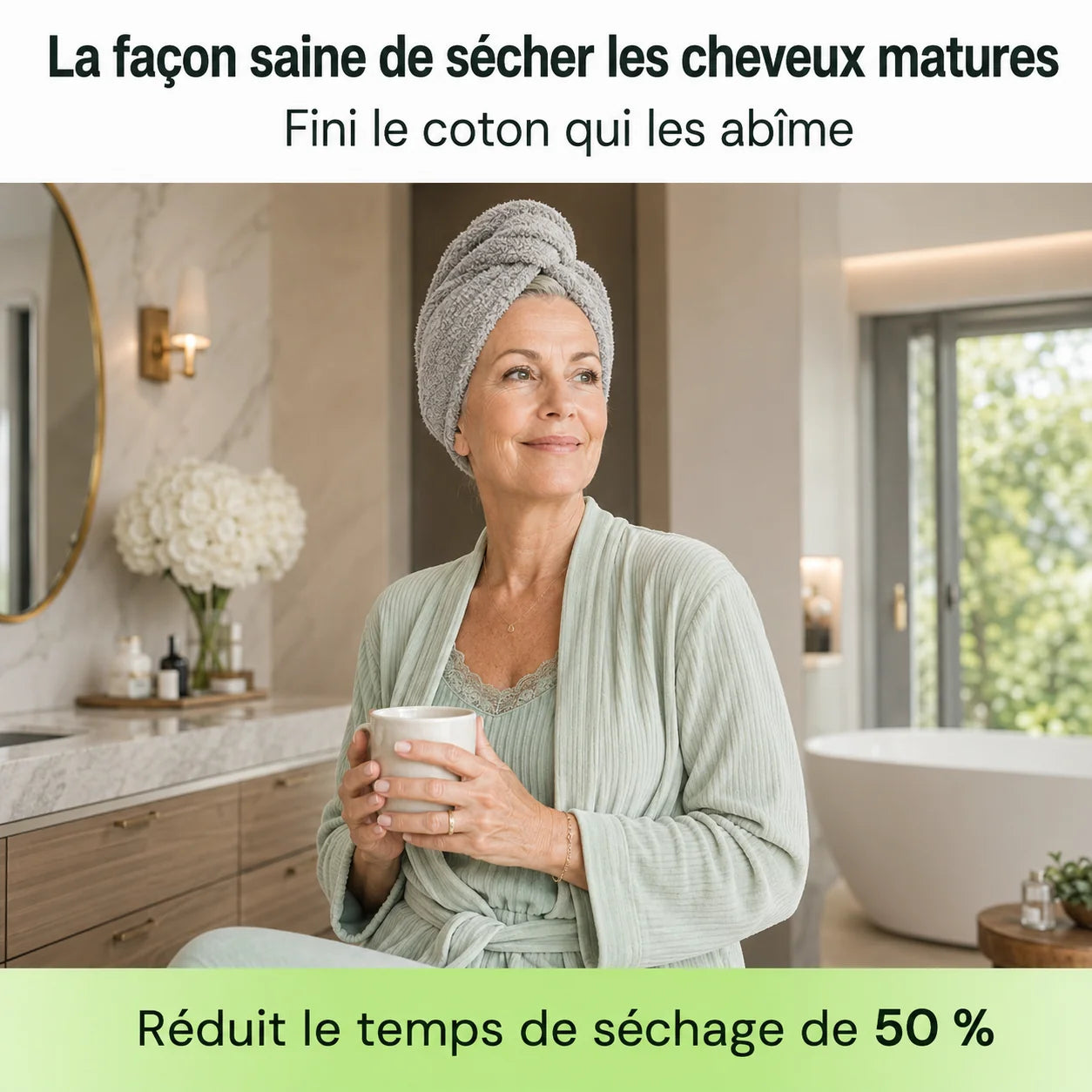 Serviette Microfibre Cheveux | Ultra-absorbante, sèche les cheveux 2× plus vite