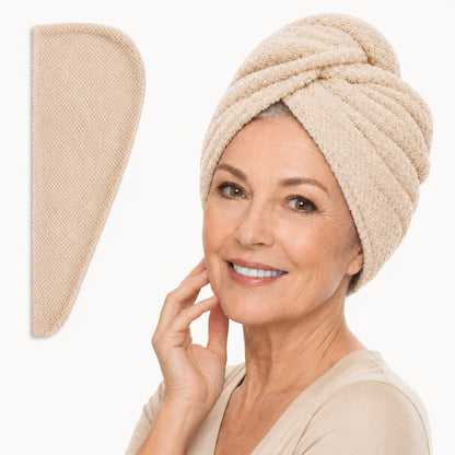 Serviette Microfibre Cheveux | Ultra-absorbante, sèche les cheveux 2× plus vite